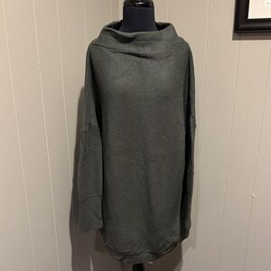 B22 Anrabess Women Large Elegant Forest Green Boat Neck Sweater Prep Casual